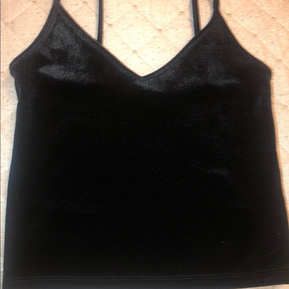 Velvet black crop top.